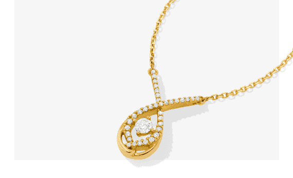 Love Entwined Diamond Necklace 1/5 ct tw Round-cut 10K Yellow Gold 18''