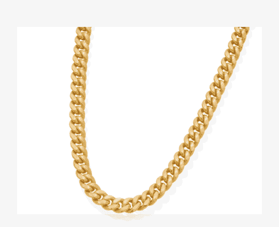 Hollow Miami Cuban Chain Necklace 10K Yellow Gold 22''