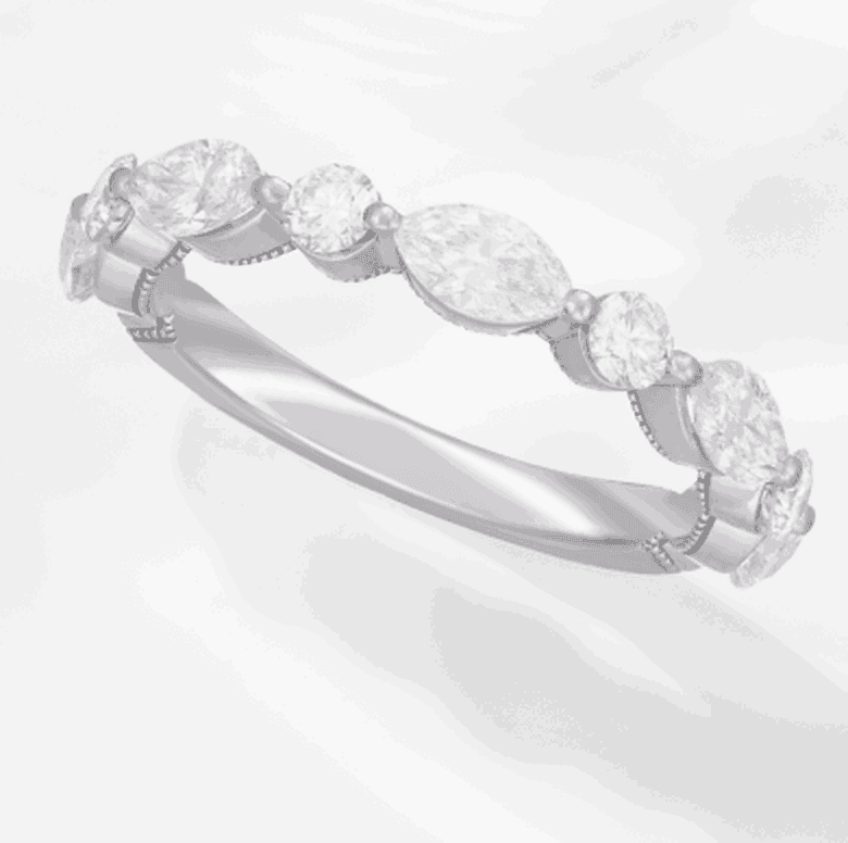 Neil Lane Artistry Marquise & Round-Cut Lab-Created Diamond Anniversary Band 1-1/2 ct tw 14K White Gold