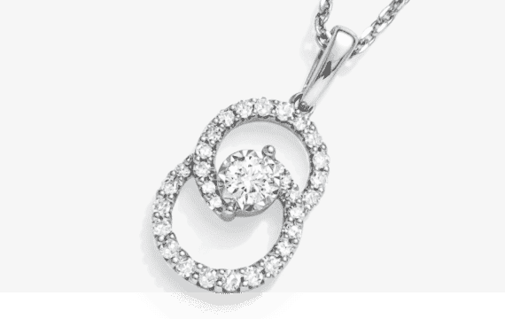 Encircled by Love Diamond Necklace 1/4 ct tw Round-cut 10K White Gold 18''