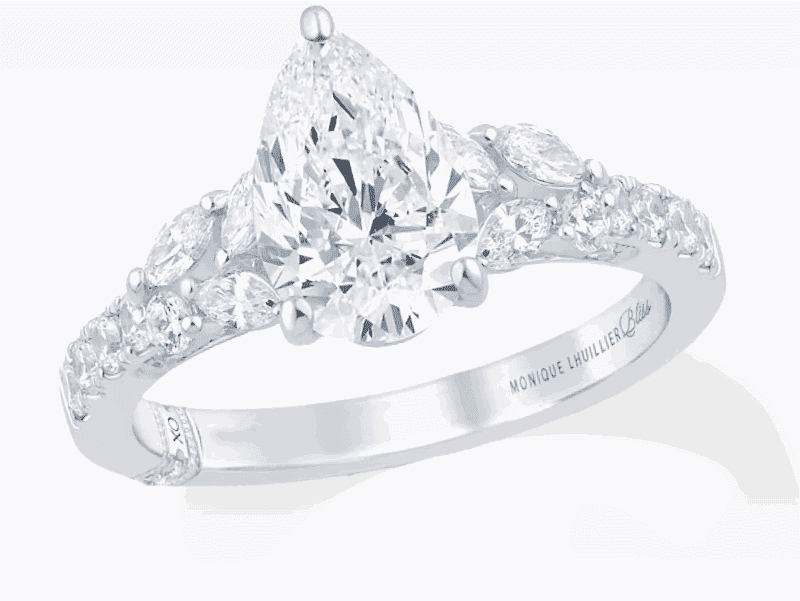 Monique Lhuillier Bliss Pear-Shaped Lab-Created Diamond Engagement Ring 2 ct tw 18K White Gold