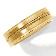 Monique Lhuillier Bliss Men's Diamond Accent Wedding Ring 18K Yellow Gold