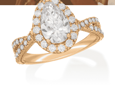 Neil Lane Artistry Pear-Shaped Lab-Created Diamond Engagement Ring 2-1/3 ct tw 14K Yellow Gold