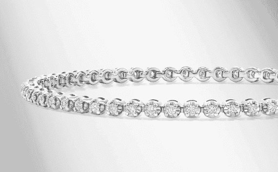 Diamond Bracelet 1 ct tw Round-Cut 10K White Gold 7''