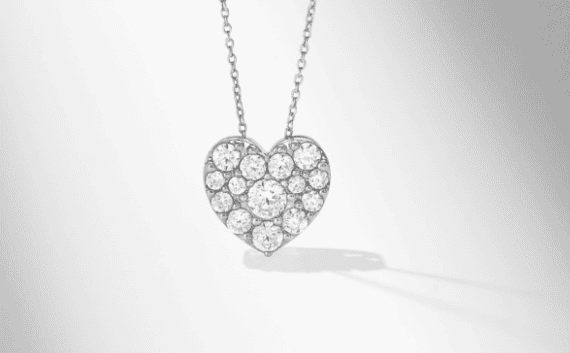 Lab-Created Diamonds by KAY Heart Necklace 1 ct tw 14K White Gold 18''