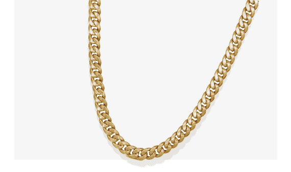 Hollow Cuban Curb Chain Necklace 9.3mm 10K Yellow Gold 22''