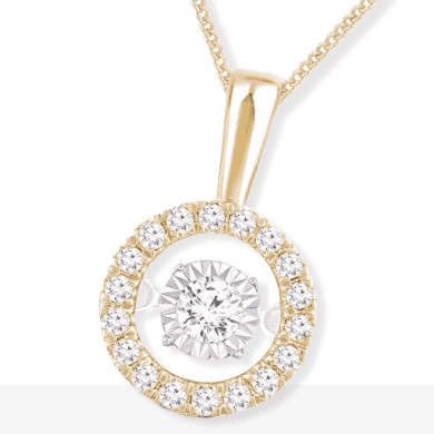 Unstoppable Love Round-Cut Diamond Necklace 1/3 ct tw 10K Yellow Gold 19''