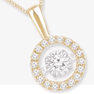 Unstoppable Love Round-Cut Diamond Necklace 1/3 ct tw 10K Yellow Gold 19''
