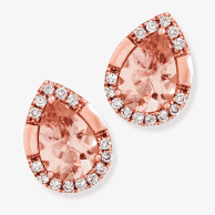 Le Vian Morganite Earrings 1/3 ct tw Diamonds 14K Strawberry Gold