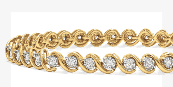 Diamond Bracelet 1 ct tw 10K Yellow Gold 7''