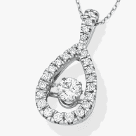 Unstoppable Love Lab-Created Diamond Teardrop Necklace 1-1/2 ct tw 14K White Gold 19”