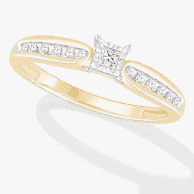 Princess-Cut Diamond Promise Ring 1/6 ct tw 10K Yellow Gold