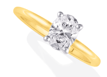 Lab-Created Diamonds by KAY Oval-Cut Solitaire Engagement Ring 1 ct tw 14K Yellow Gold (F/SI2)