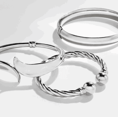 Shop for silver bracelets, Bypass Cuff Bracelet Sterling Silver to Hollow Hinged Open Twist Cuff Bracelet with Ball Ends Sterling Silver