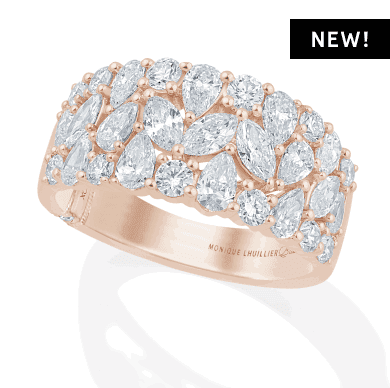 Monique Lhuillier Bliss Marquise, Pear & Round-Cut Lab-Created Diamond Anniversary Ring 2 ct tw 18K Rose Gold