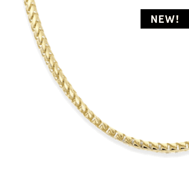 Solid Franco Chain Necklace 1.6mm 10K Yellow Gold 20''