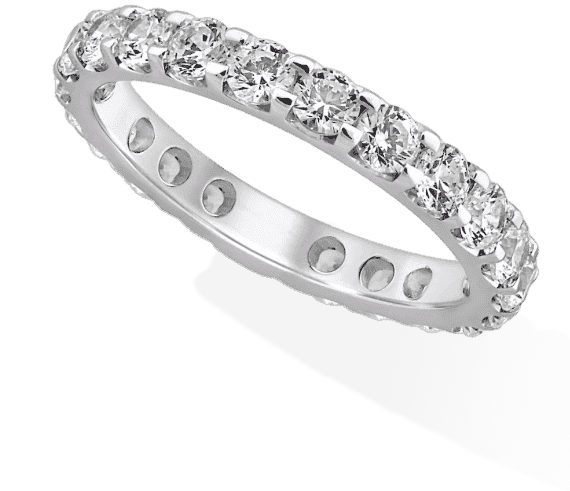 Diamond Sizeable Eternity Ring 2 ct tw Round-cut 14K White Gold