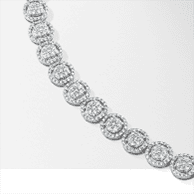Diamond Circle Link Bracelet 5 ct tw 10K White Gold 6.85''