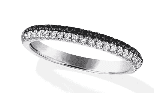 Black & White Diamond Anniversary Band 1/3 ct tw 10K White Gold