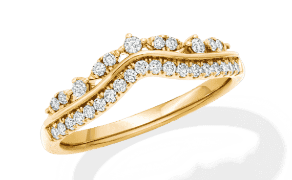 Diamond Contour Ring 1/3 ct tw Round-cut 14K Yellow Gold