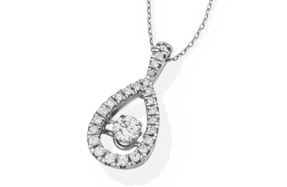 Unstoppable Love Lab-Created Diamond Teardrop Necklace 1-1/2 ct tw 14K White Gold 19”