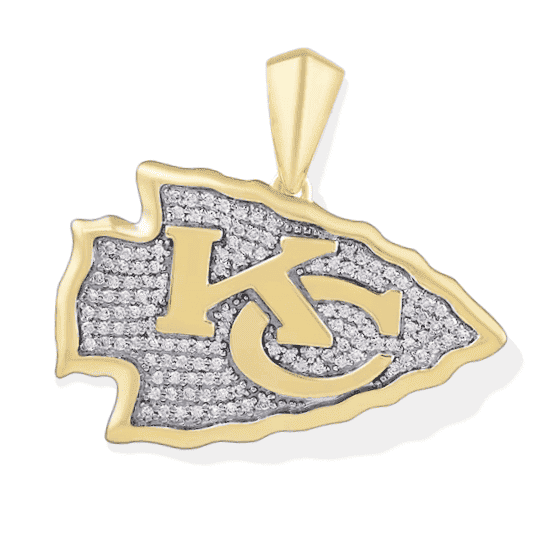 True Fans Kansas City Chiefs 1/4 CT. T.W. Diamond Logo Charm in 10K Gold