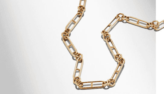Reaura Hollow Link Chain Bracelet Repurposed 14K Yellow Gold 7.5''