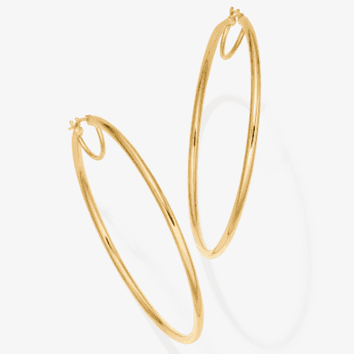 Tube Hoop Earrings 10K Yellow Gold