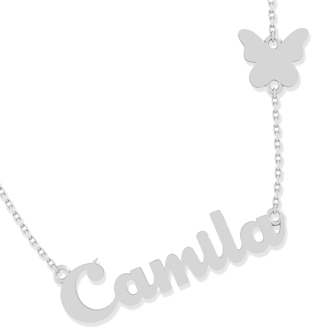 Butterfly Nameplate Pendant