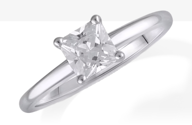 Lab-Created Diamonds by KAY Solitaire Ring 1 ct tw Princess-cut 14K White Gold (F/VS2)