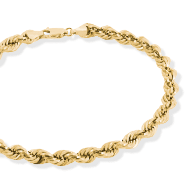 Yellow gold twist gold chain bracelet for men.