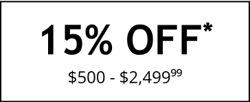 15% off purchases of \\$500-\\$2,499,