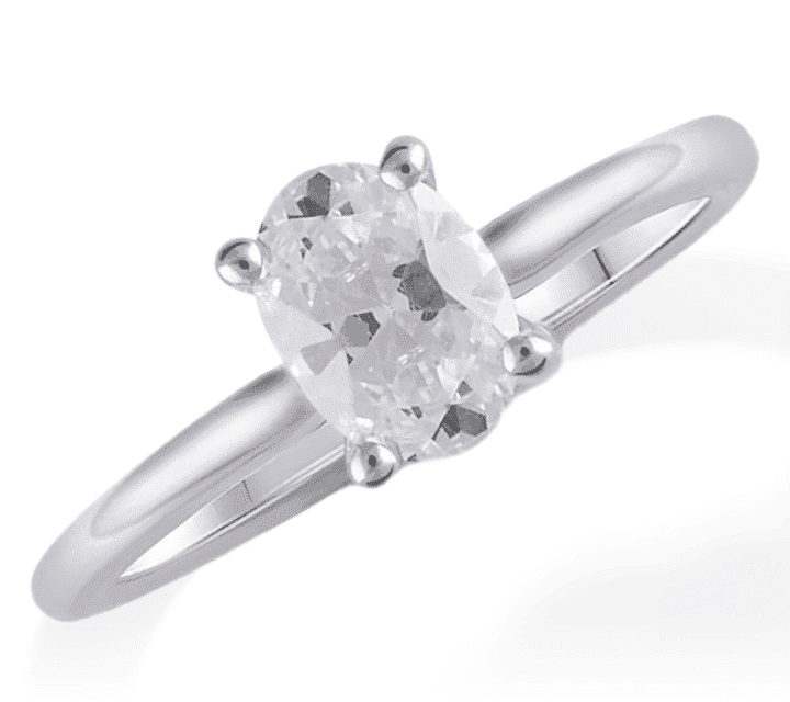 Lab-Created Diamonds by KAY Solitaire Ring 1 ct tw Oval-cut 14K White Gold (F/VS2)