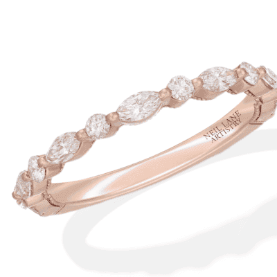 Neil Lane Artistry Marquise & Round-Cut Lab-Created Diamond Anniversary Ring 3/4 ct tw 14K Rose Gold