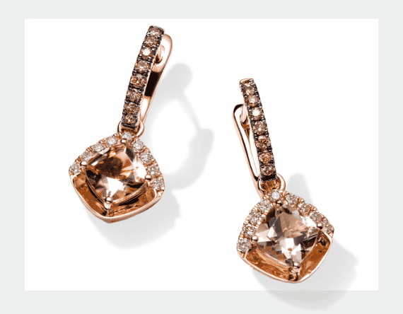 Le Vian Morganite Earrings 1/4 ct tw Diamonds 14K Strawberry Gold