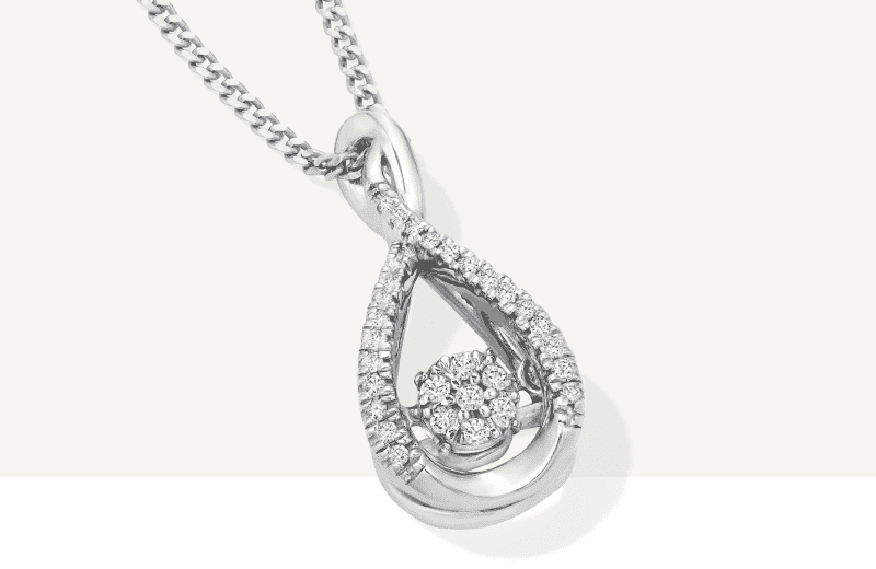 Unstoppable Love Diamond Necklace 1/10 ct tw Round-Cut Sterling Silver 19''