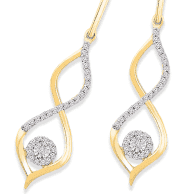 Diamond Twist Earrings 1/5 ct tw Round-cut 10K Yellow Gold