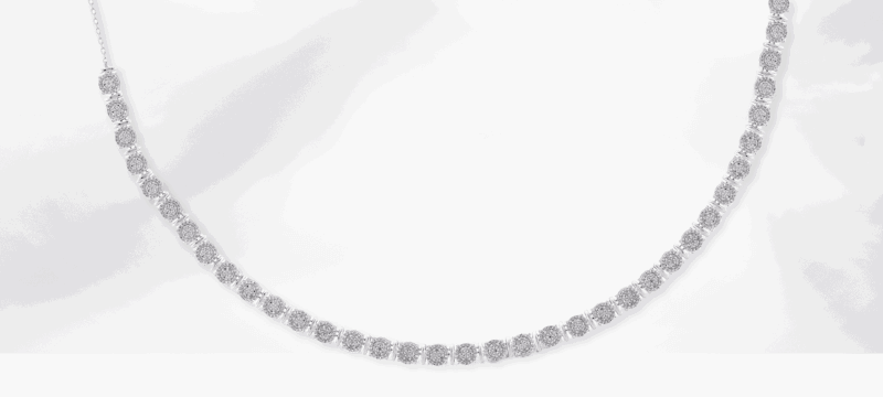 Multi-Diamond Line Necklace 1/2 ct tw Sterling Silver 18''