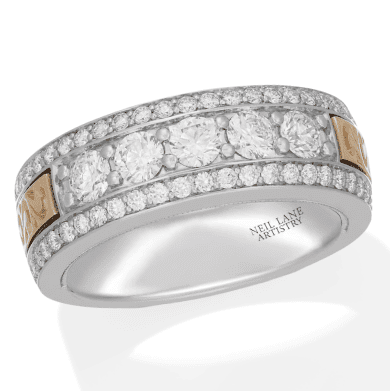 Men's Neil Lane Artistry Lab-Created Diamond Wedding Band 1-1/2 ct tw 14K Two-Tone Gold