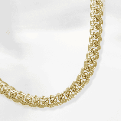 Solid Diamond-Cut Miami Cuban Chain Necklace 14K Yellow Gold 20''