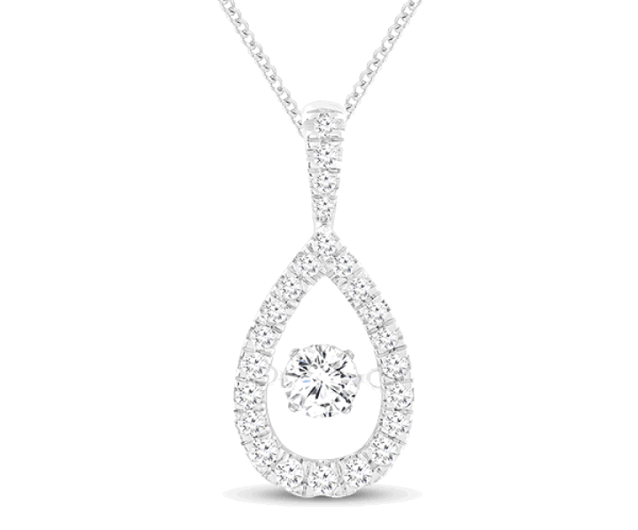 Unstoppable Love Lab-Created Diamond Teardrop Necklace 1-1/2 ct tw 14K White Gold 19”