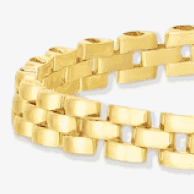 Three-Row Panther Chain Bracelet 14K Yellow Gold 7''