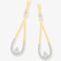 Diamond Drop Earrings 1/8 ct tw 10K Yellow Gold