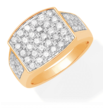 Men's Diamond Ring 2 ct tw Round-cut 10K Yellow Gold