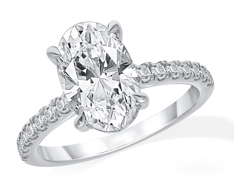 Lab-Created Diamonds by KAY Oval-Cut Engagement Ring 3-1/2 ct tw 14K White Gold