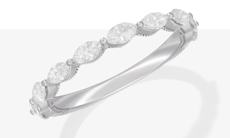 Neil Lane Artistry Marquise-Cut Lab-Created Diamond Anniversary Band 3/4 ct tw 14K White Gold