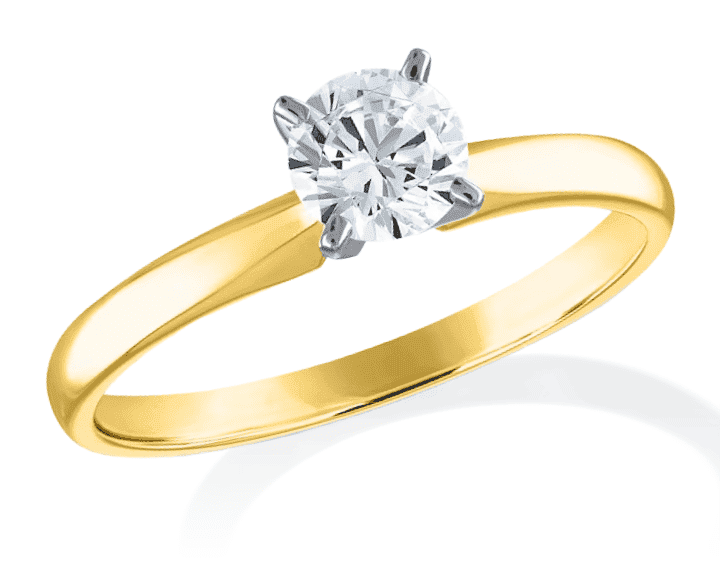 Round-Cut Diamond Solitaire Engagement Ring 1/4 ct tw 14K Yellow Gold (I/I2)