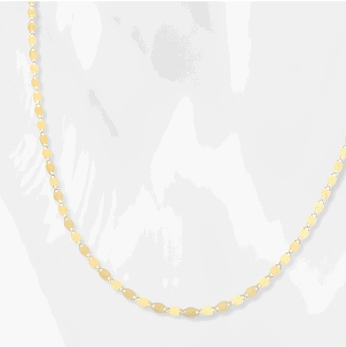 Solid Valentino Mirror Chain Necklace 2.2mm 14K Yellow Gold 20