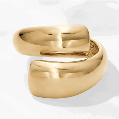 Puff Bypass Fashion Ring 14K Yellow Gold Size 7