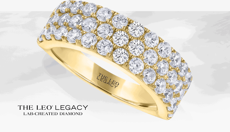 THE LEO Legacy Lab-Created Diamond Three-Row Anniversary Ring 2 ct tw 14K Yellow Gold